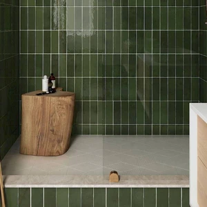 Image 3 of La Riviera Botanical Green Glossy 2-1/2" x 8" (LAR25847) Uniform Color Wall Tile sold at Floors & Baths Pro's