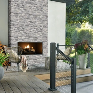 Image 2 of Alaska Gray-Light Splitface 6" x 24" (LPNLMALAGRY624) Stone Wall Tile sold at Floors & Baths Pro's