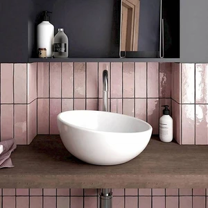 Image 3 of Artisan Rose Mallow Glossy 2-1/2" x 8" (AR24466N) Subway Wall Tile sold at Floors & Baths Pro's