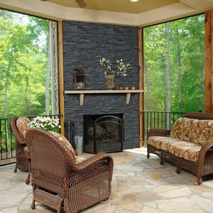 Image 5 of Coal Canyon Black Splitface 6" x 24" (LPNLQCOACAN624) Stone Wall Tile sold at Floors & Baths Pro's