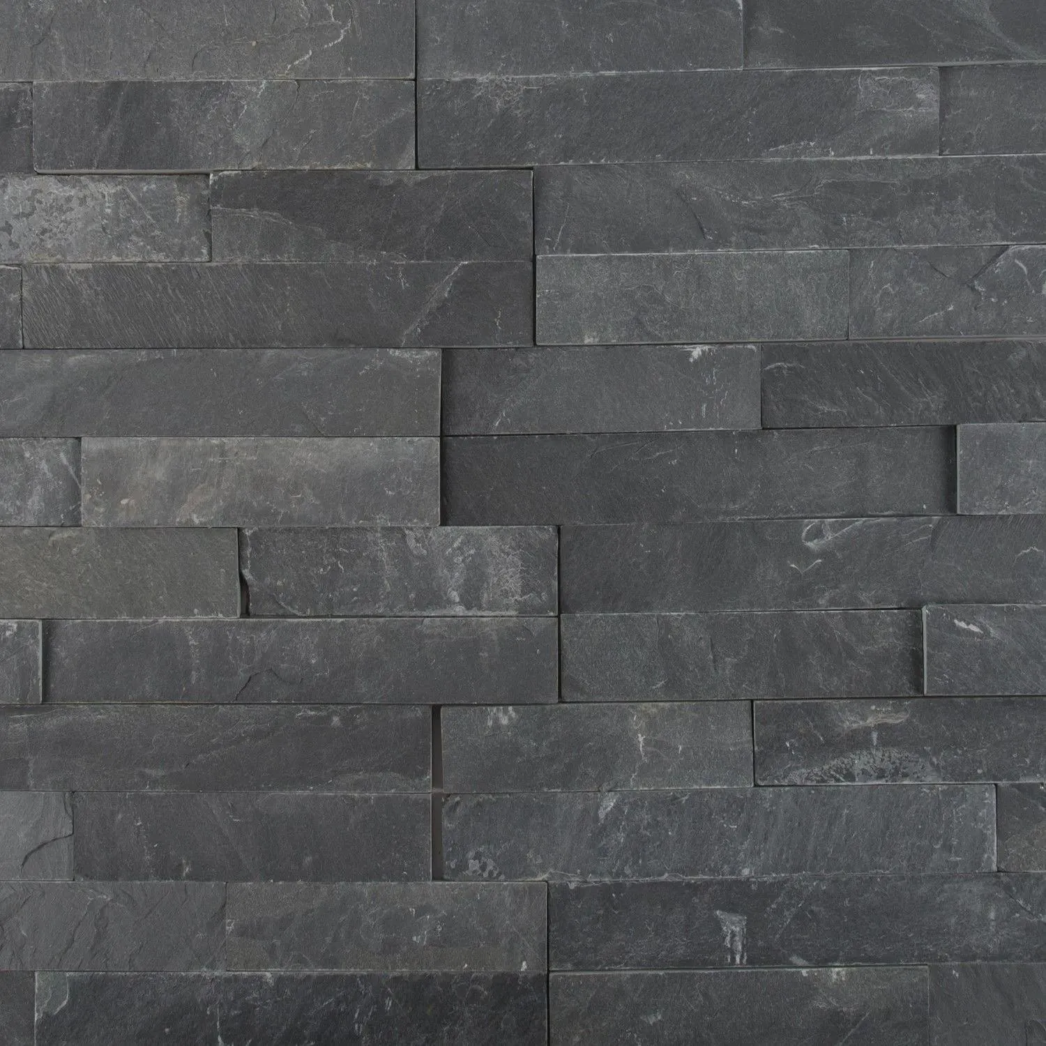 Premium Black Splitface 6" x 24" (LPNLSPREBLK624) Stone Wall Tile