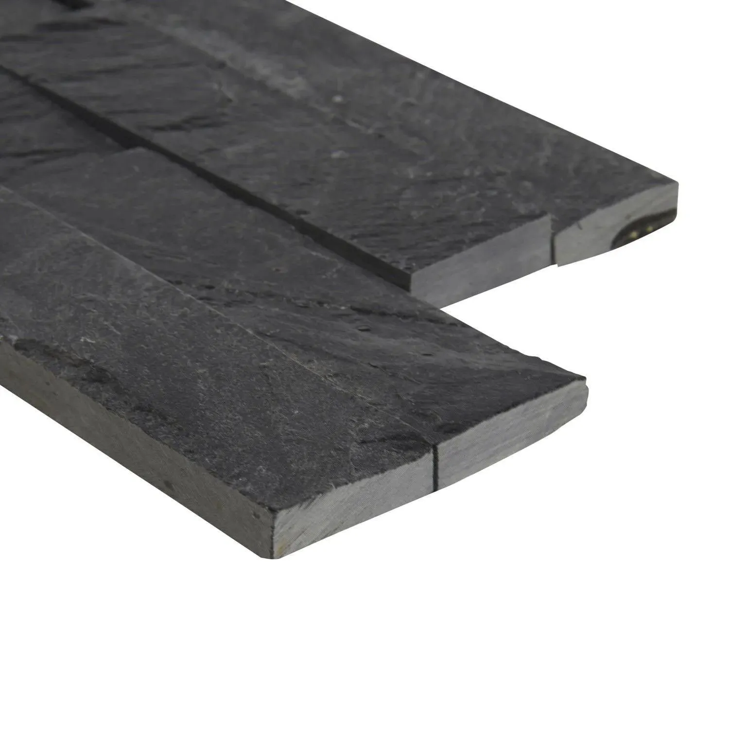 Premium Black Splitface 6" x 24" (LPNLSPREBLK624) Stone Wall Tile