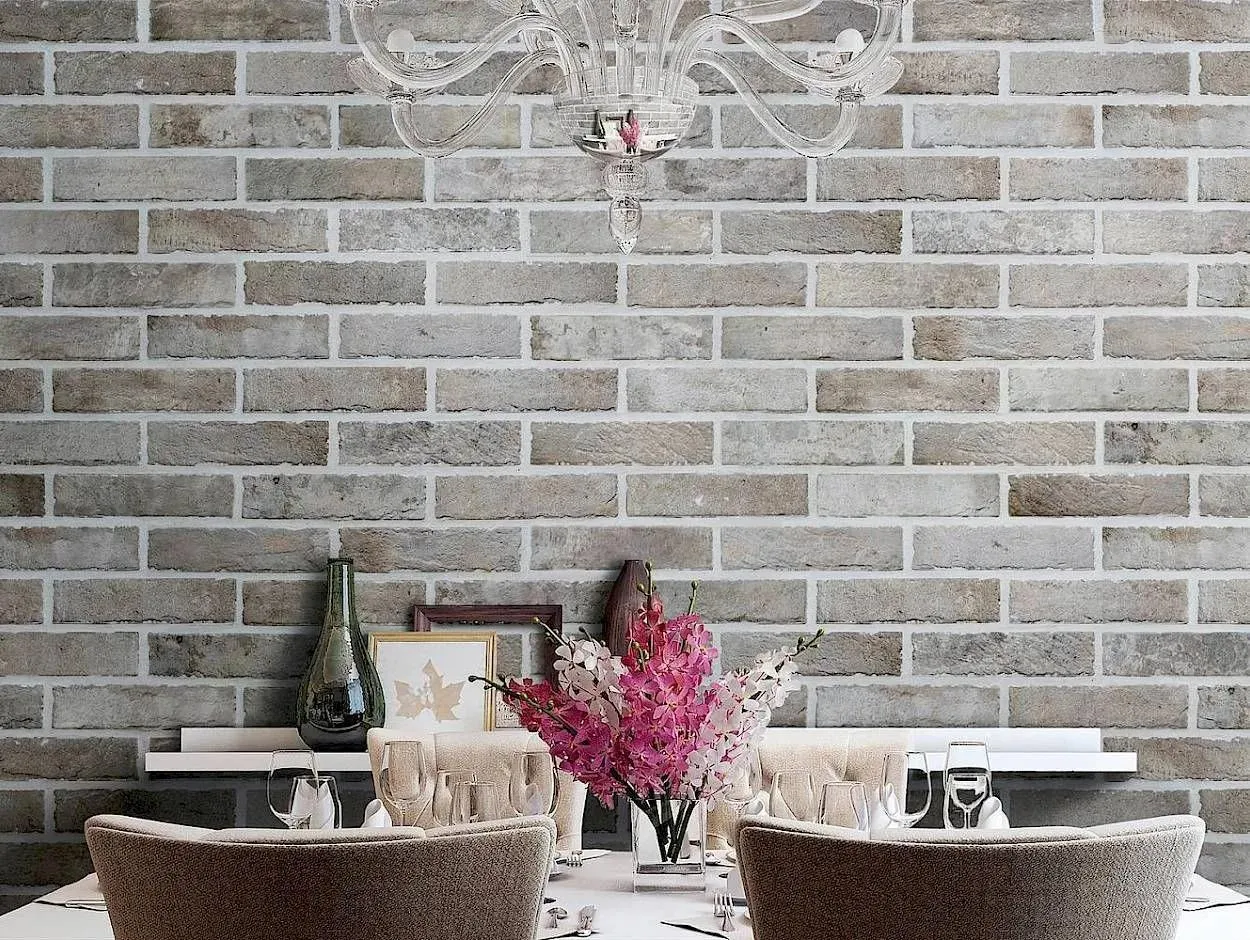 Tribeca Mud Textured 2" x 10" (J85884) Brick Wall Tile