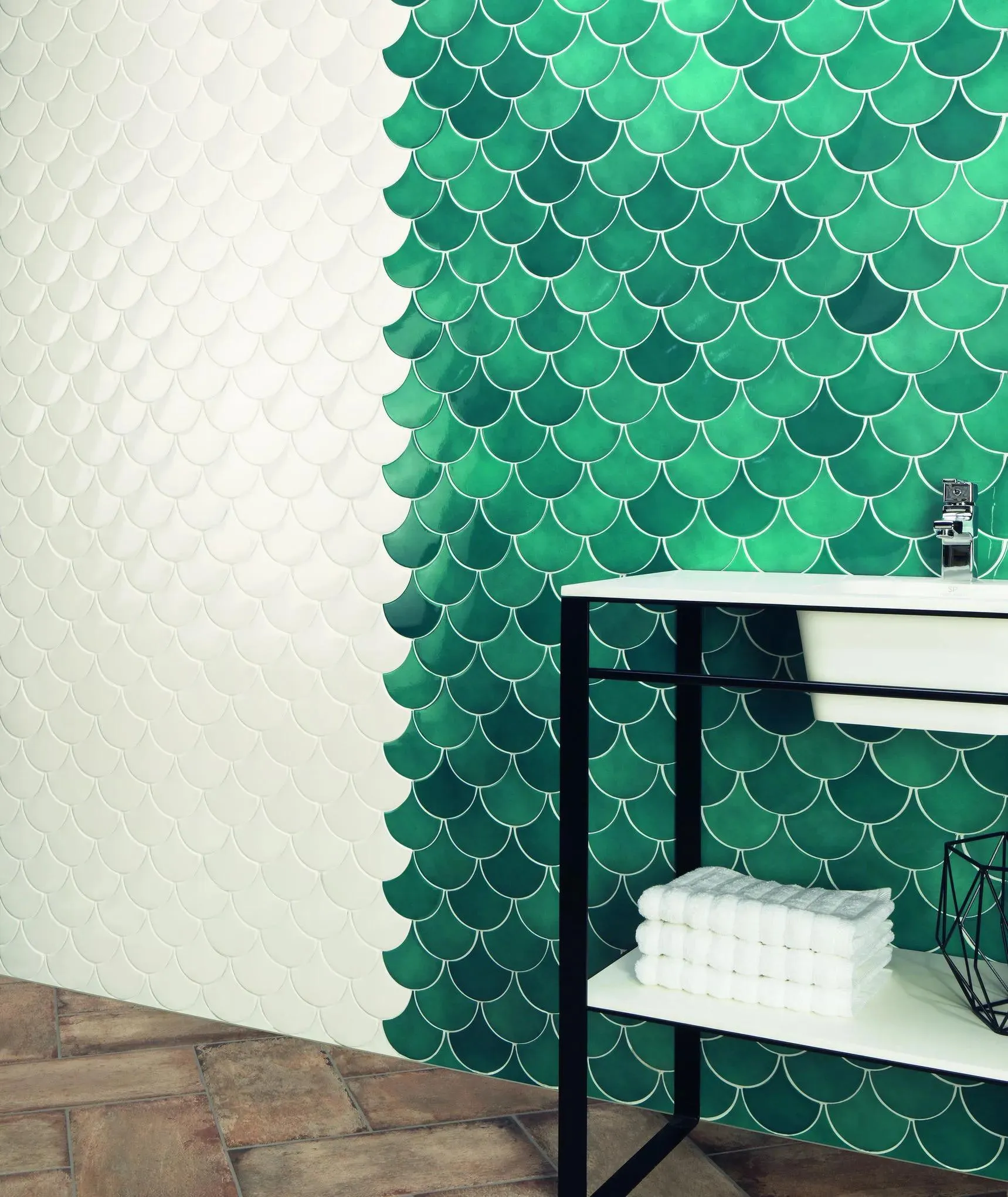 Squama Olive Glossy 3" x 5" (SQUOLI0305P) Traditional Wall Tile