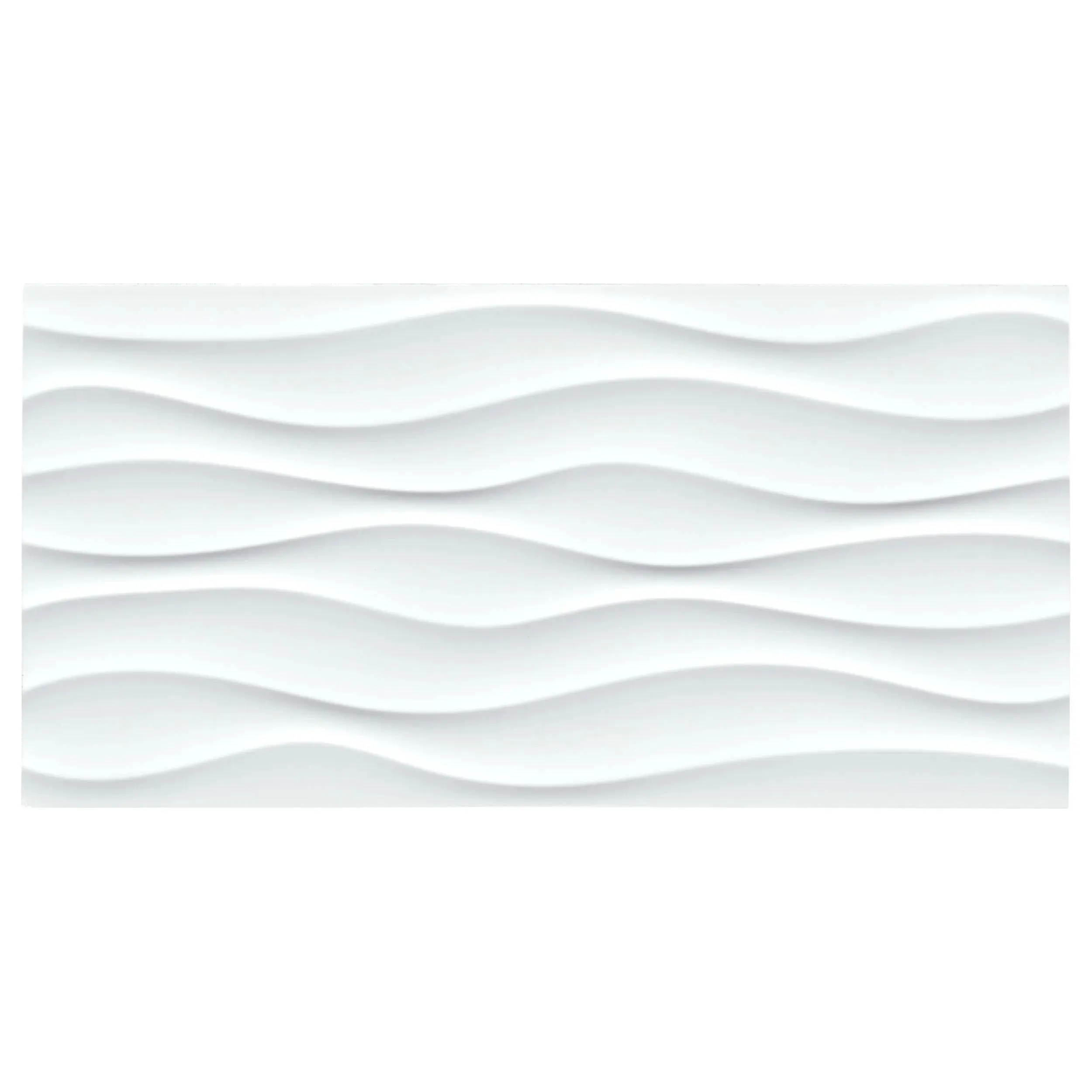 Dymo Wavy White-Cool Glossy 12" x 24" (NDYMWAVWHI1224G-N) Uniform Color Wall Tile