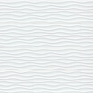 Image 2 of Dymo Wavy White-Cool Glossy 12" x 24" (NDYMWAVWHI1224G-N) Uniform Color Wall Tile sold at Floors & Baths Pro's
