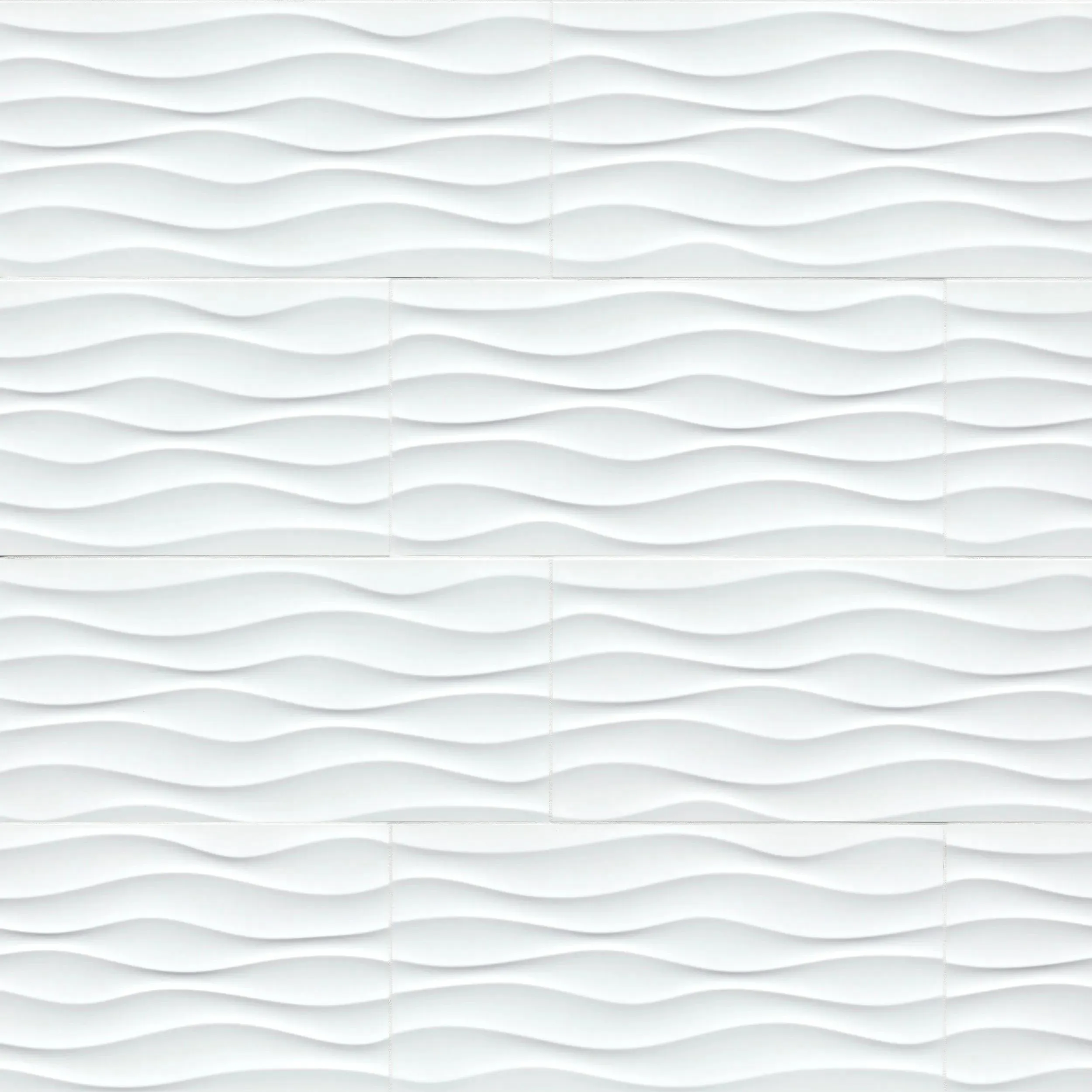 Dymo Wavy White-Cool Glossy 12" x 24" (NDYMWAVWHI1224G-N) Uniform Color Wall Tile