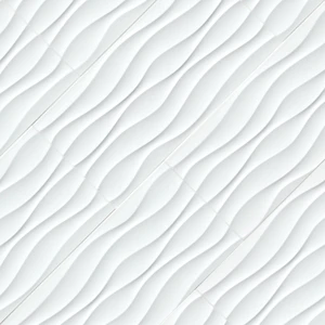 Image 3 of Dymo Wavy White-Cool Glossy 12" x 24" (NDYMWAVWHI1224G-N) Uniform Color Wall Tile sold at Floors & Baths Pro's