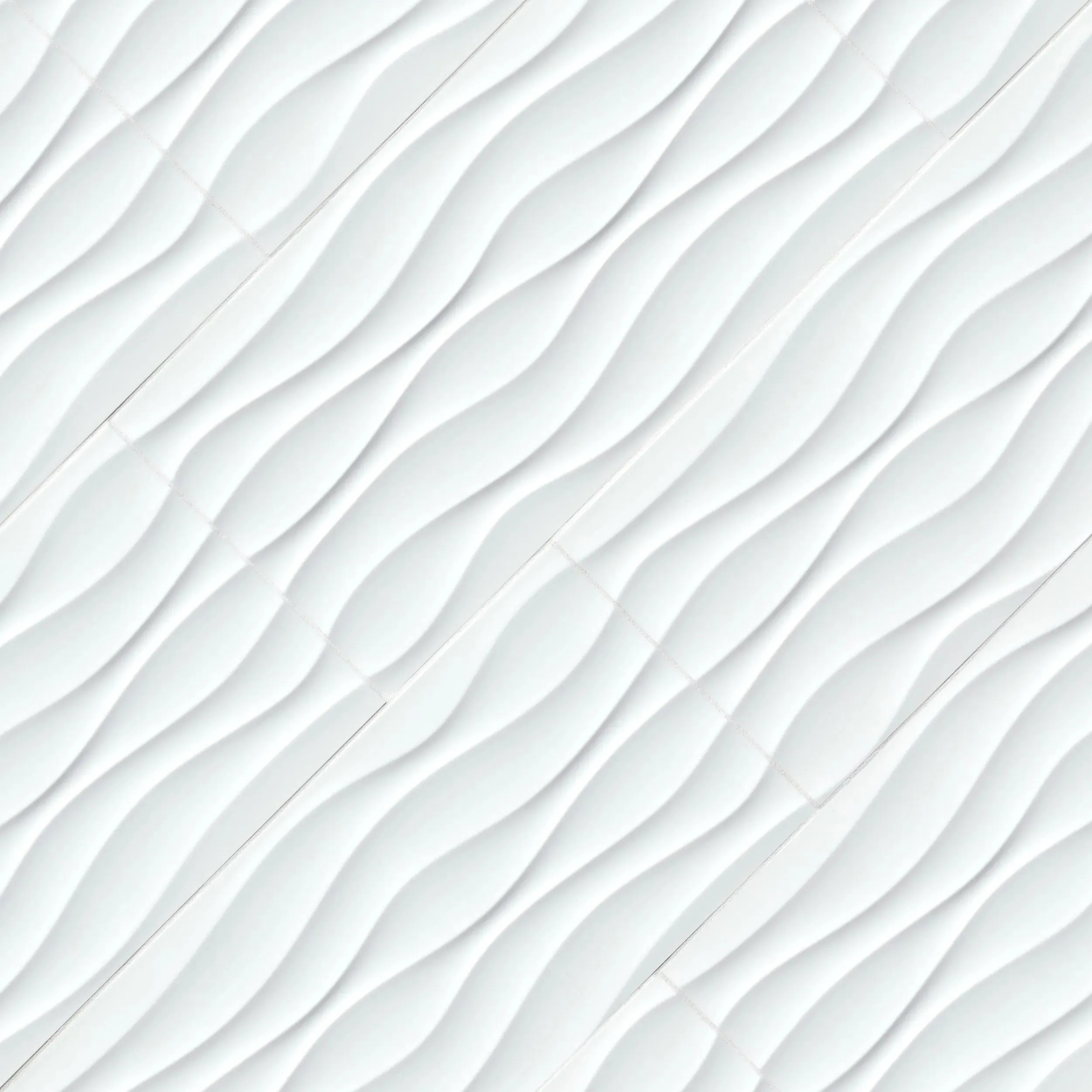Dymo Wavy White-Cool Glossy 12" x 24" (NDYMWAVWHI1224G-N) Uniform Color Wall Tile