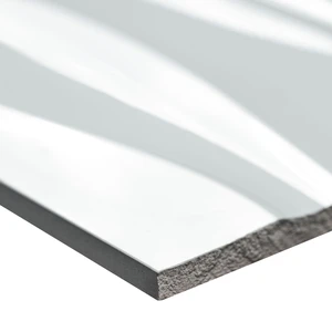 Image 4 of Dymo Wavy White-Cool Glossy 12" x 24" (NDYMWAVWHI1224G-N) Uniform Color Wall Tile sold at Floors & Baths Pro's