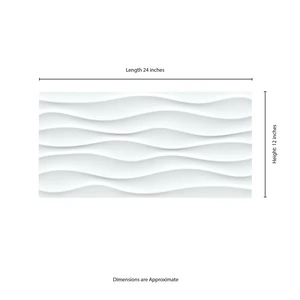 Image 5 of Dymo Wavy White-Cool Glossy 12" x 24" (NDYMWAVWHI1224G-N) Uniform Color Wall Tile sold at Floors & Baths Pro's