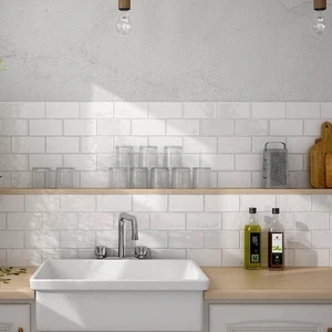 Image 3 of Masia White Glossy 3" x 6" (MA20083) Uniform Color Wall Tile sold at Floors & Baths Pro's