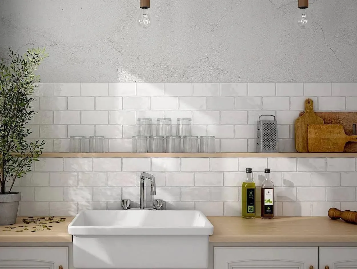 Masia White Glossy 3" x 6" (MA20083) Uniform Color Wall Tile