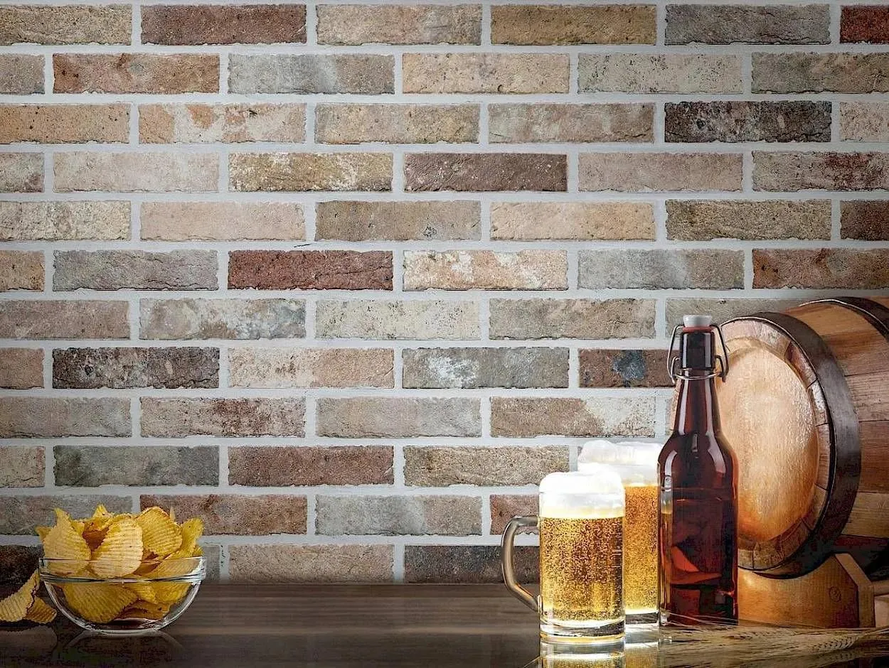 Tribeca Multicolor Textured 2" x 10" (J85885) Brick Wall Tile