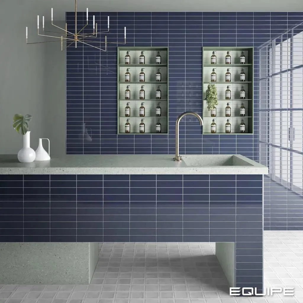 Costa Nova Tansy Green Mat 2" x 8" (CON28456) 3D, Plain Wall Tile