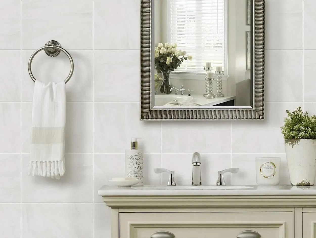 Serenity White Matte 10" x 16" (K944007) Stone Wall Tile