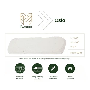 Image 4 of Manubric Faux Brick Oslo 8" x 2.5" (BBO60010 Manubric) Brick Wall Tile sold at Floors & Baths Pro's