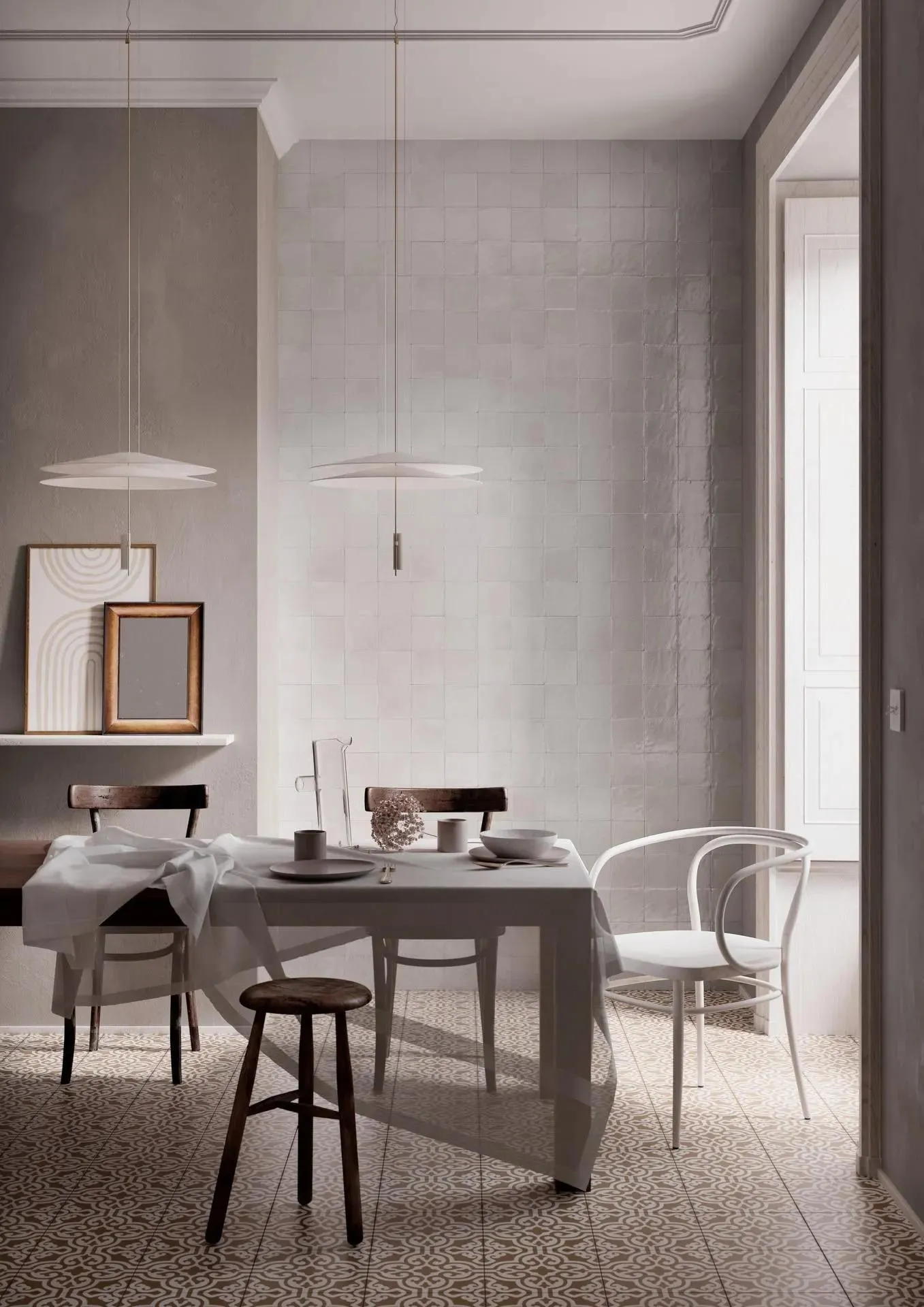 Gleeze Bianco Glossy 3-15/16" x 3-15/16" (R8GK68) Uniform Color Wall Tile