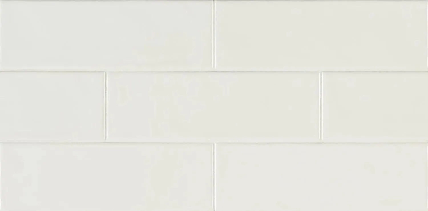 Urbano Pure White-Cool Glossy 4" x 12" (NURBPUR4X12) Contemporary Wall Tile