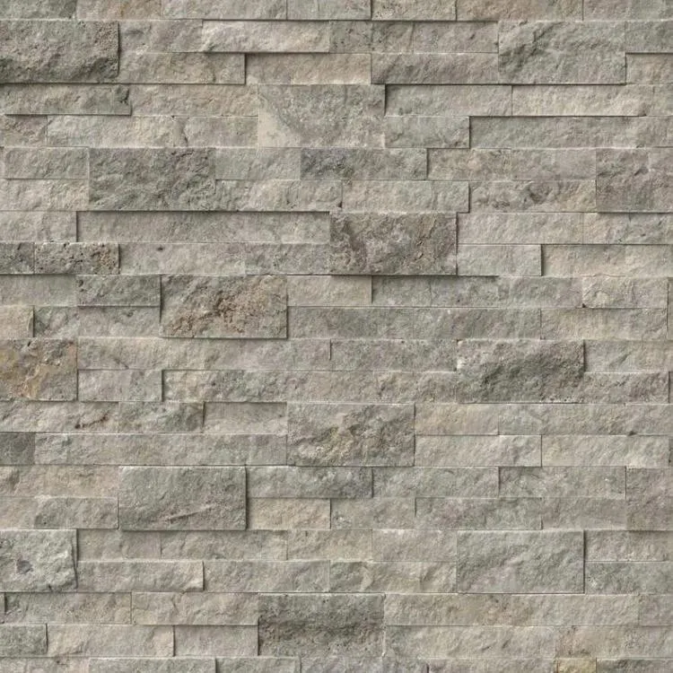 RockMount Silver Travertine Splitface 6" x 24" (LPNLTSIL624) Brick Wall Tile