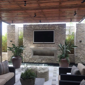 Image 4 of RockMount Silver Travertine Splitface 6" x 24" (LPNLTSIL624) Brick Wall Tile sold at Floors & Baths Pro's
