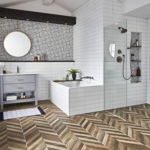 Image 2 of Whisper White-Cool Glossy 4" x 16" (NWHIGLO4X16-N) Uniform Color Wall Tile sold at Floors & Baths Pro's