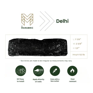 Image 4 of Manubric Faux Brick Delhi 8" x 2.5" (BDG60010 Manubric) Brick Wall Tile sold at Floors & Baths Pro's
