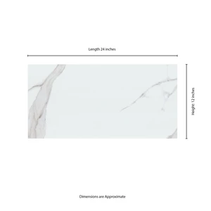Image 4 of Dymo Statuary White-Cool Glossy 12" x 24" (NDYMSTAWHI1224G-N) Marble Wall Tile sold at Floors & Baths Pro's