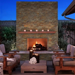 Image 2 of Gold Rush Brown Splitface 6" x 24" (LPNLSGLDRUS624) Stone Wall Tile sold at Floors & Baths Pro's
