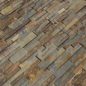 Image 5 of Gold Rush Brown Splitface 6" x 24" (LPNLSGLDRUS624) Stone Wall Tile sold at Floors & Baths Pro's