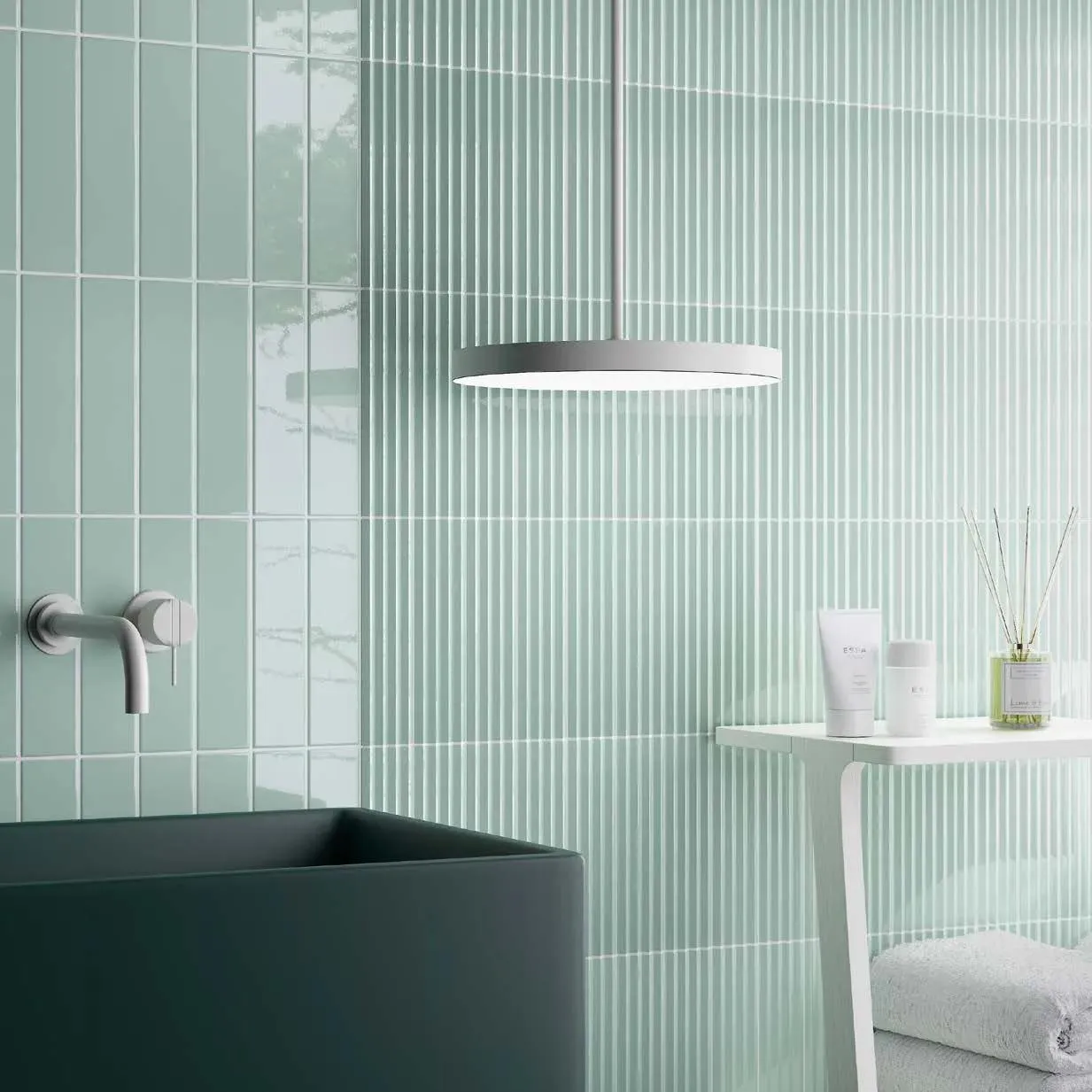 Costa Nova Praia Aloe Glossy 2" x 8" (CON28473) 3D, Plain Wall Tile