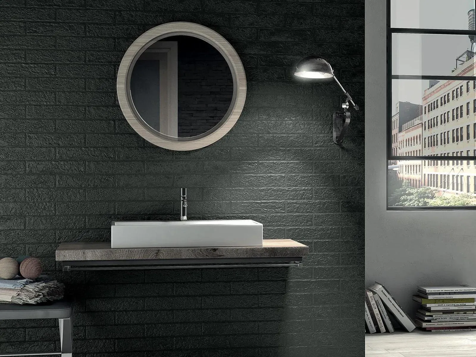 The Wall Nero Matte 3" x 12" (547380) Brick Wall Tile