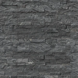  8" X 12", 12" Glacial Black Splitface 6" x 24" (LPNLMGLABLK624) Stone Wall Tile 