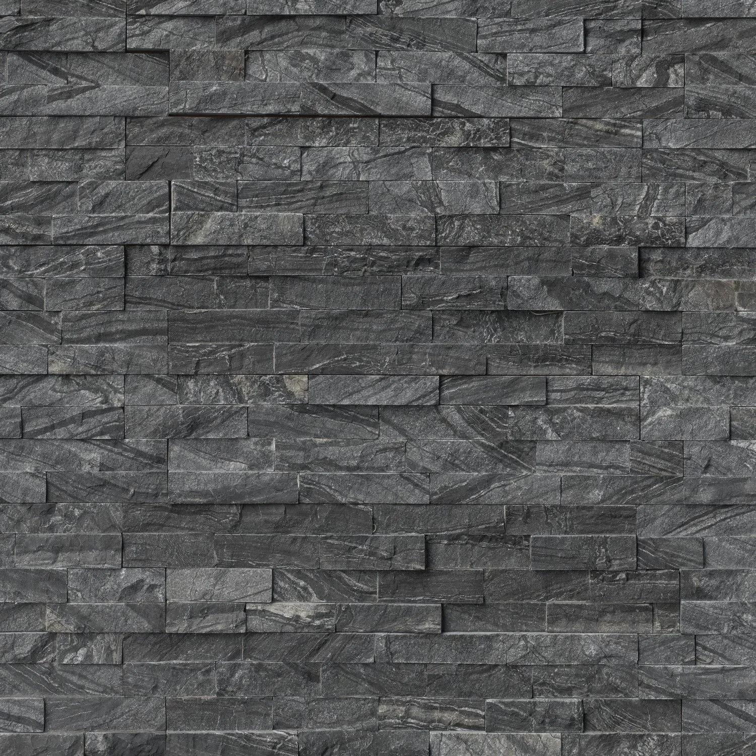 Glacial Black Splitface 6" x 24" (LPNLMGLABLK624) Stone Wall Tile