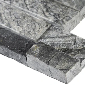 Image 3 of Glacial Black Splitface 6" x 24" (LPNLMGLABLK624) Stone Wall Tile sold at Floors & Baths Pro's