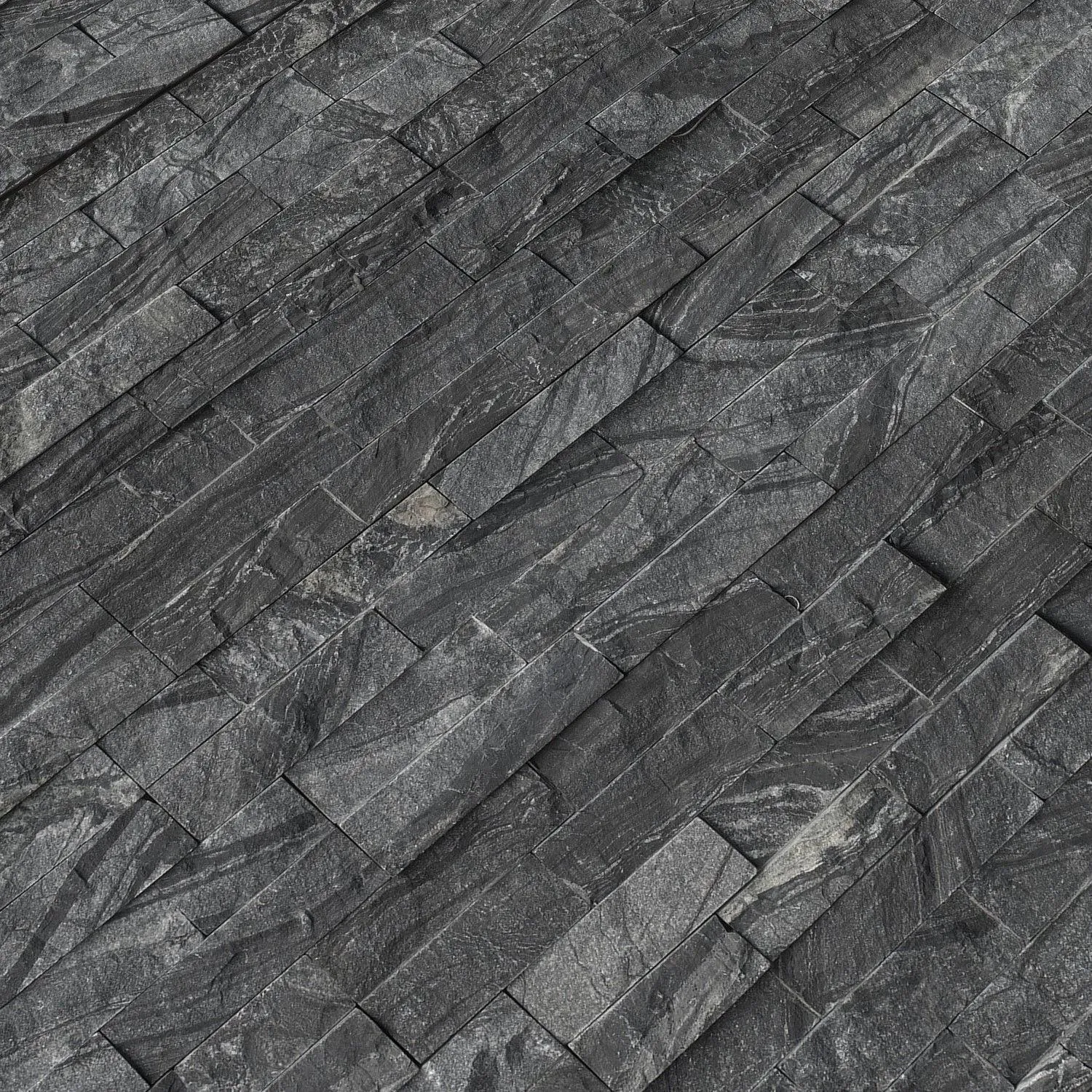 Glacial Black Splitface 6" x 24" (LPNLMGLABLK624) Stone Wall Tile