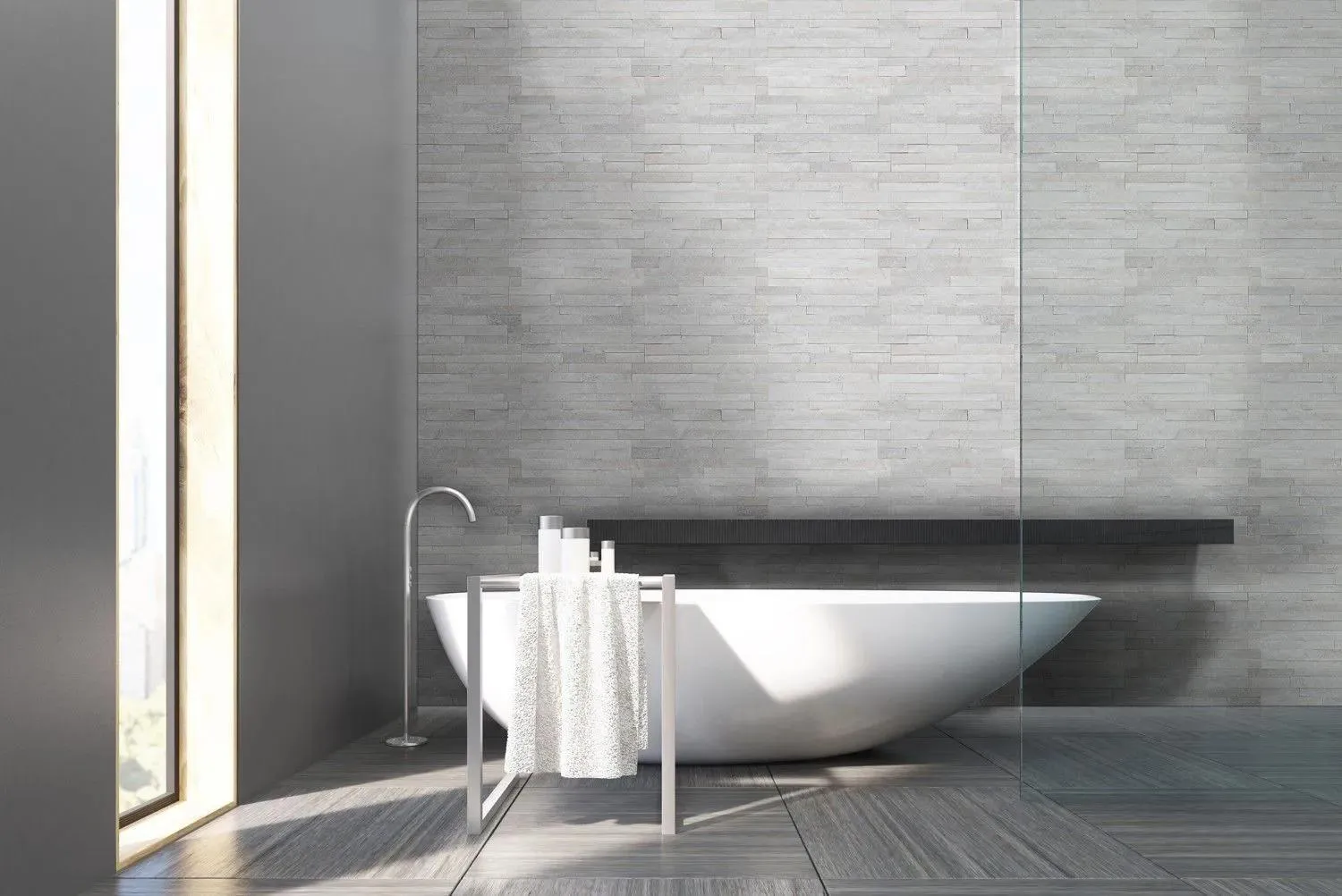 Arctic White-Cool Splitface 4-1/2" x 16" (LPNLQARCWHI4.516-MINI) Stone Wall Tile
