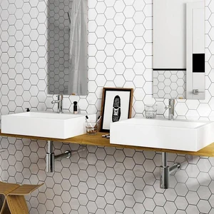 Image 3 of Scale Hexagon White Matte 4" x 5" (HE21767) Uniform Color Wall Tile sold at Floors & Baths Pro's