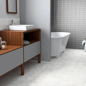 Image 3 of Carrara Hexagon Matte 7" x 8" (CA23101N) Marble Wall Tile sold at Floors & Baths Pro's