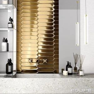 Image 3 of Lanse Gold Matte 2" x 10" (LAN27491) Metal Wall Tile sold at Floors & Baths Pro's