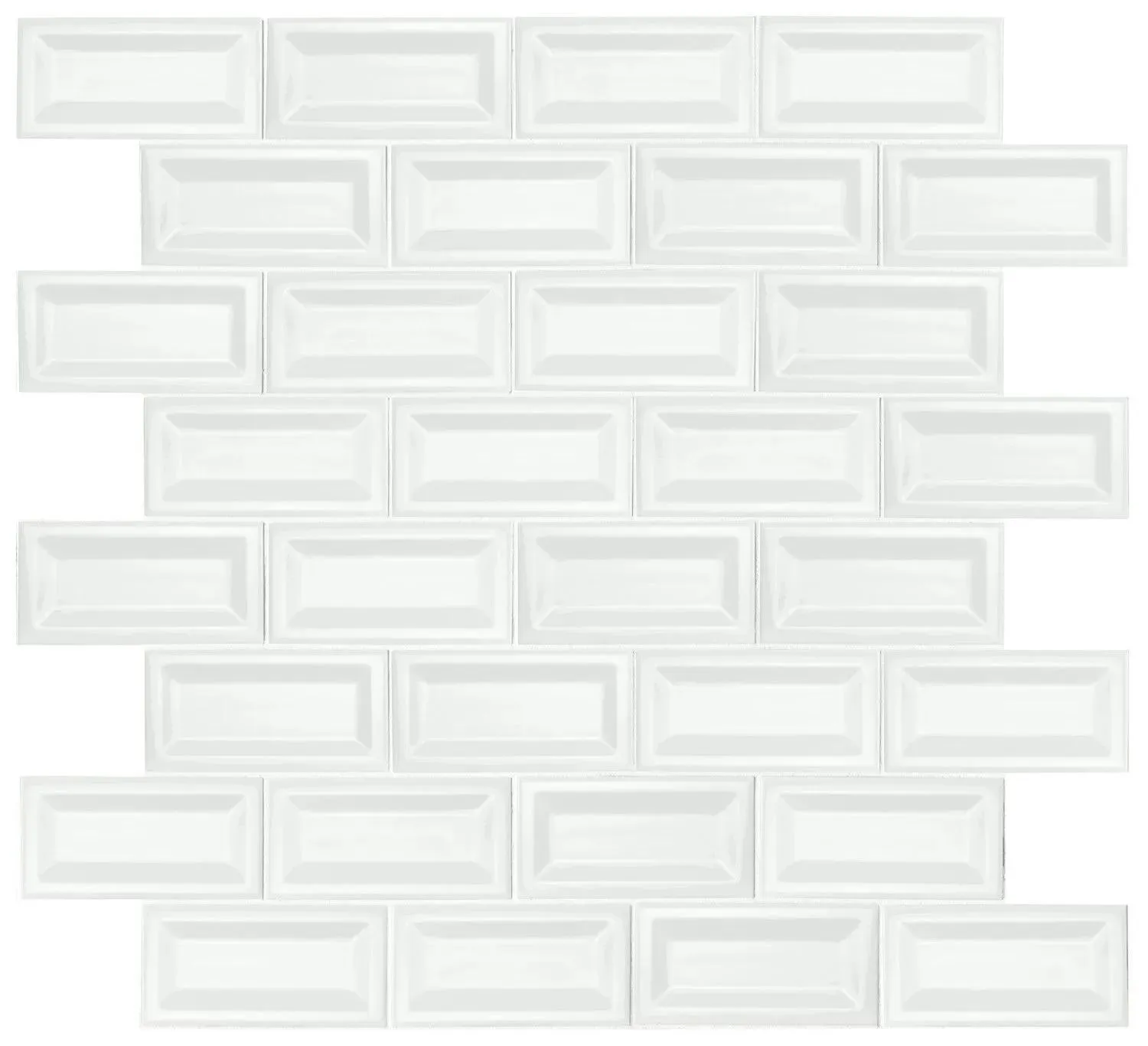 Whisper Inverted Bevel White-Cool Glossy 3" x 6" (NWHIGLO3X6INVBEV-N) Uniform Color Wall Tile