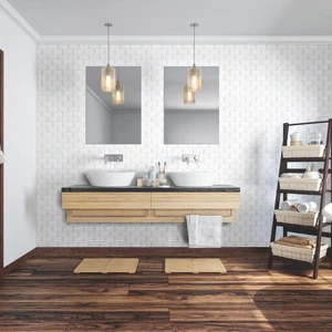 Image 2 of Whisper Inverted Bevel White-Cool Glossy 3" x 6" (NWHIGLO3X6INVBEV-N) Uniform Color Wall Tile sold at Floors & Baths Pro's