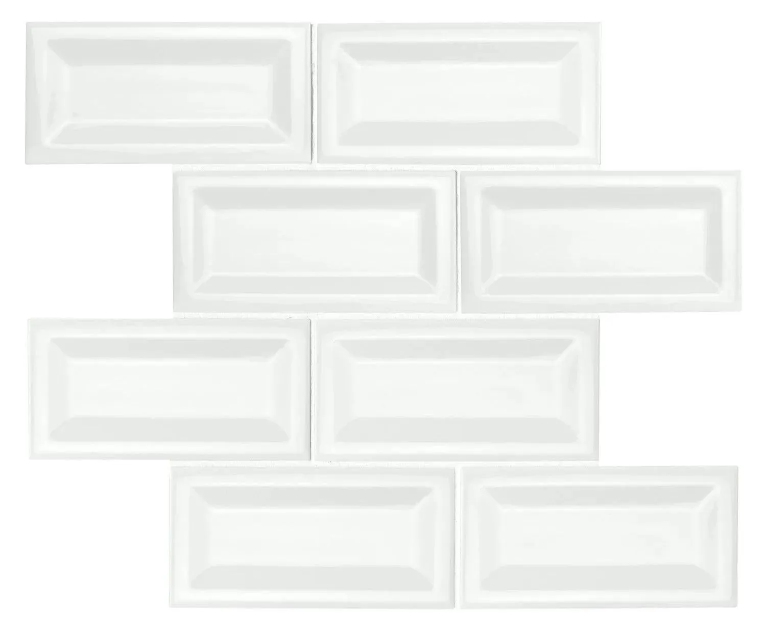 Whisper Inverted Bevel White-Cool Glossy 3" x 6" (NWHIGLO3X6INVBEV-N) Uniform Color Wall Tile