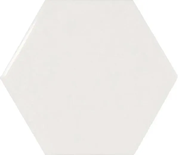 Scale Hexagon White Polished 4" x 5" (HE21911) Uniform Color Wall Tile