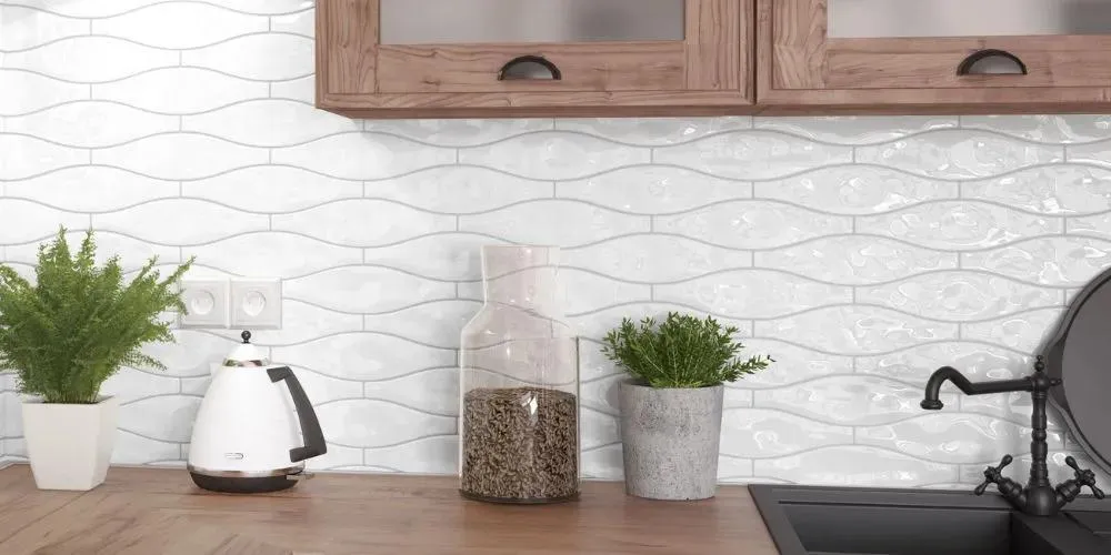 Wave White 3" x 12" (WAVWHI0312G) Uniform Color Wall Tile