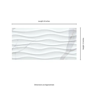Image 5 of Dymo Statuary Wavy White-Cool Glossy 12" x 24" (NDYMSTAWAVWHI1224G-N) Marble Wall Tile sold at Floors & Baths Pro's