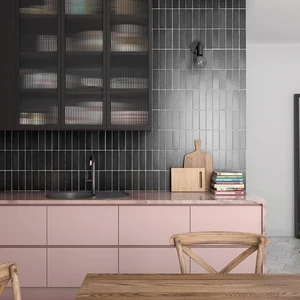 Image 3 of Magma Black Coal Matte 2-1/2" x 8" (MAG24962N) Plain, Textured Wall Tile sold at Floors & Baths Pro's