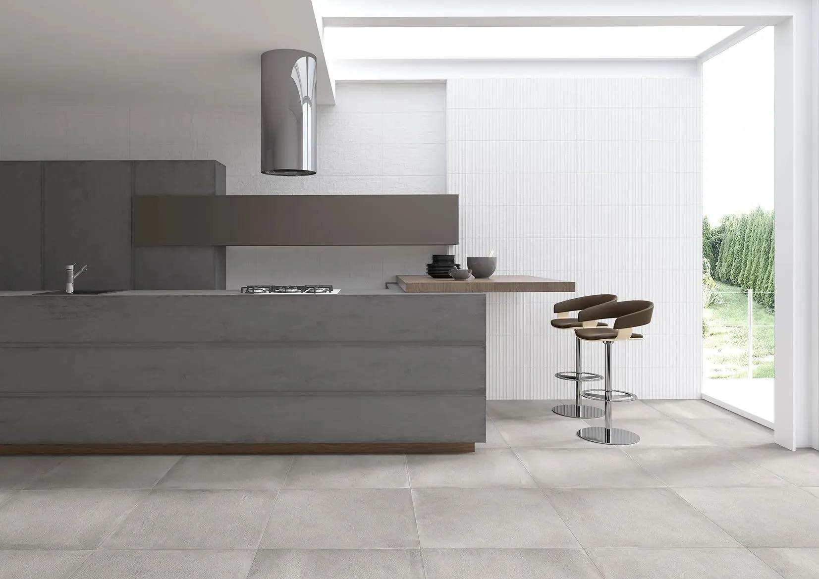 Essential Concrete White Matte 16" x 48" (ESSCON1648MR) Marble Wall Tile