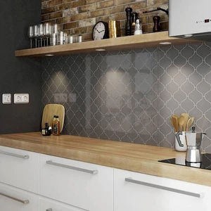 Image 4 of Scale Alhambra Dark Grey Polished 5" x 5" (AL21930) Uniform Color Wall Tile sold at Floors & Baths Pro's