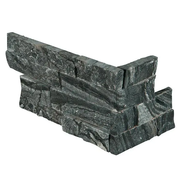 RockMount Glacial Black Splitface Corner 6" x 18" (LPNLMGLABLK618COR) Brick Wall Tile